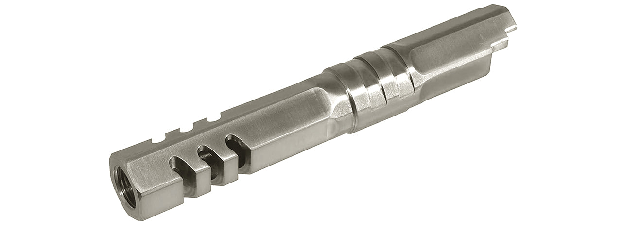 Atlas Custom Works Stainless Hexagon Outer Barrel for Tokyo Marui Hi-Capa 4.3 GBB Airsoft Pistols - (Silver)