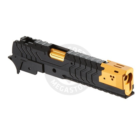 Atlas Custom Works CNC Aluminum Matrix Kit for Marui Hi-Capa GBB Airsoft Pistols - BLACK/GOLD