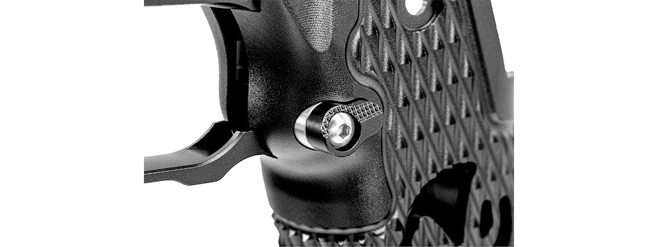 Atlas Custom Works CNC Aluminum Type 9 Grip Kit w/ Magwell Trigger Guard/Housing for Tokyo Marui Hi Capa GBBP Airsoft Pistols - (Black)