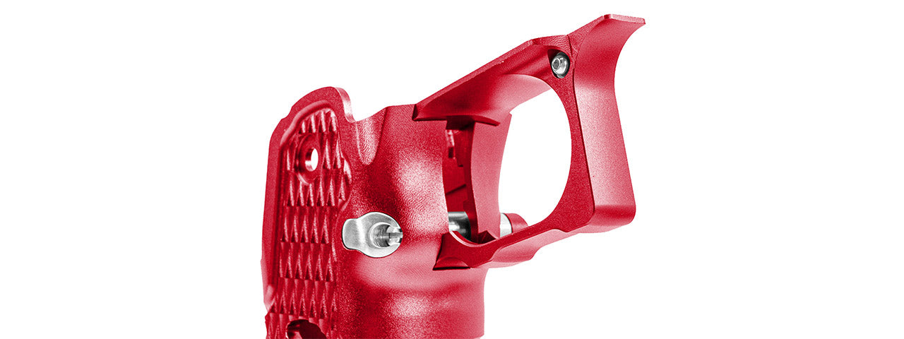 Atlas Custom Works CNC Aluminum Type 9 Grip Kit w/ Magwell Trigger Guard/Housing for Tokyo Marui Hi Capa GBBP Airsoft Pistols - (Red)