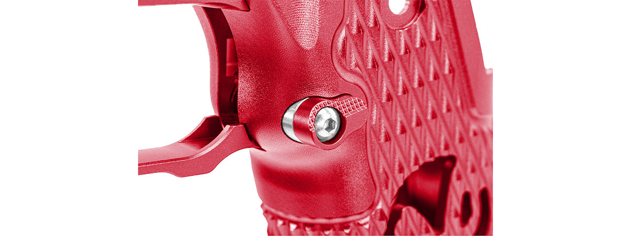 Atlas Custom Works CNC Aluminum Type 9 Grip Kit w/ Magwell Trigger Guard/Housing for Tokyo Marui Hi Capa GBBP Airsoft Pistols - (Red)