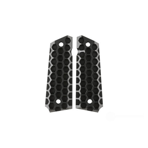 Atlas Custom Works Aluminum Grip Panel for 1911 Series Pistols (Black/Honeycomb)