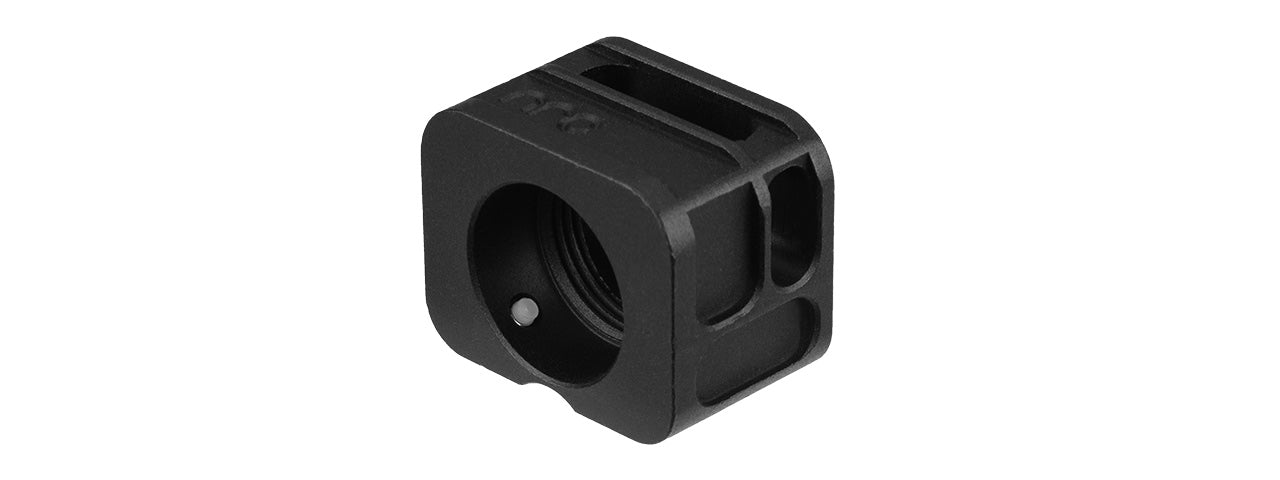 ATLAS CUSTOM WORKS 14MM CCW AIRSOFT X-OUT S COMPENSATOR FOR G SERIES GBB PISTOLS (BLACK)