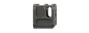 ATLAS CUSTOM WORKS 14MM CCW AIRSOFT X-OUT S COMPENSATOR FOR G SERIES GBB PISTOLS (BLACK)