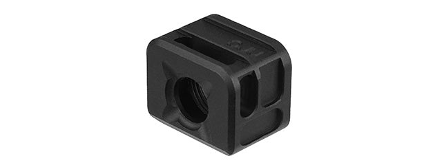 ATLAS CUSTOM WORKS 14MM CCW AIRSOFT X-OUT S COMPENSATOR FOR G SERIES GBB PISTOLS (BLACK)