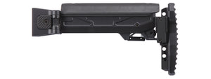 Atlas Custom Works Folding Telescopic Buttstock w/ Cheek Riser for Marui AKM GBB - (Black)