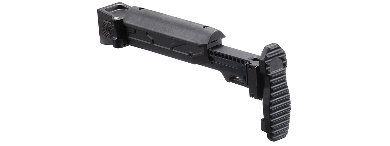 Atlas Custom Works Folding Telescopic Buttstock w/ Cheek Riser for Marui AKM GBB - (Black)