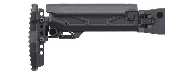 Atlas Custom Works Folding Telescopic Buttstock w/ Cheek Riser for Marui AKM GBB - (Black)