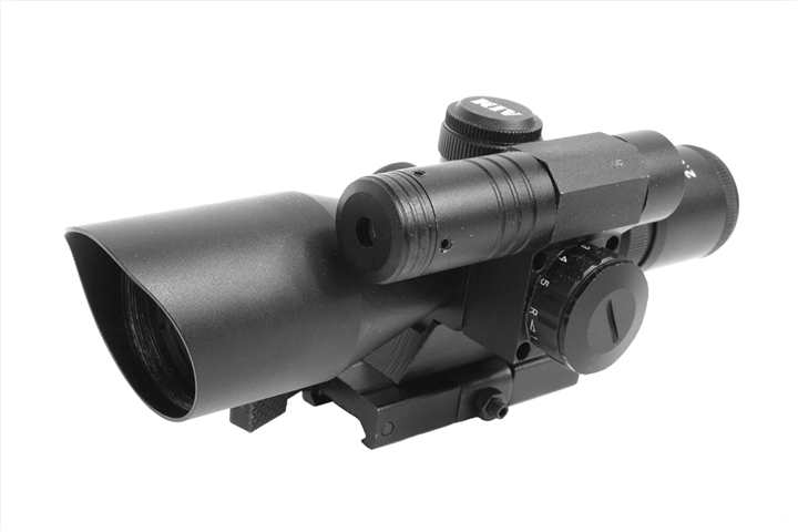 AIM Sports 2.5-10x40 QRM Dual Red & Green Illuminated Scope w/ Laser