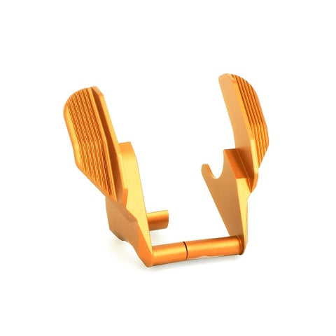 Airsoft Masterpiece Edge "ALBATROSS" Aluminum Ambi Thumb Safeties for Hi Capa - (Orange)