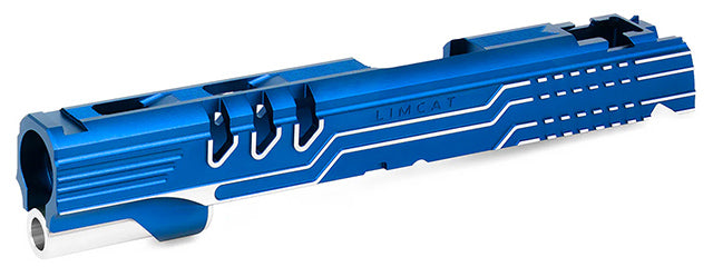 Airsoft Masterpiece LimCat Protector Slide for TM Hi-CAPA 5.1 GBB Pistols - (Blue/Silver)