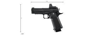 ARCTURUS Vanguard 4.3 Hi-Capa GBB Pistol w/ Optics Ready Slide & ARS-1 Red Dot Combo - (Black)