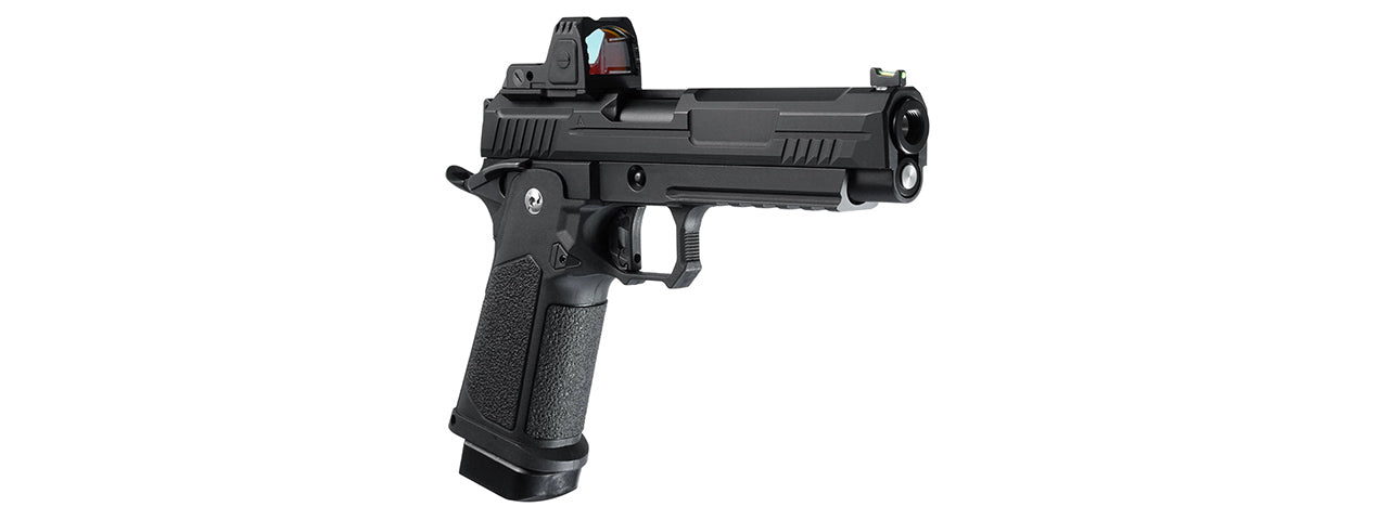ARCTURUS Vanguard 5 Hi-Capa GBB Pistol w/ Optics Ready Slide & ARS-1 Red Dot Combo - (Black)