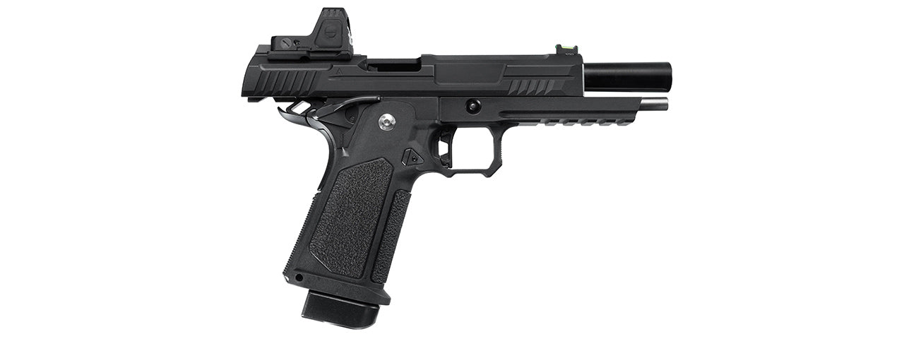 ARCTURUS Vanguard 5 Hi-Capa GBB Pistol w/ Optics Ready Slide & ARS-1 Red Dot Combo - (Black)