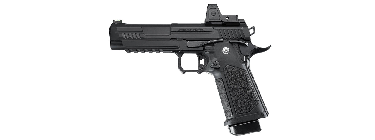 ARCTURUS Vanguard 5 Hi-Capa GBB Pistol w/ Optics Ready Slide & ARS-1 Red Dot Combo - (Black)