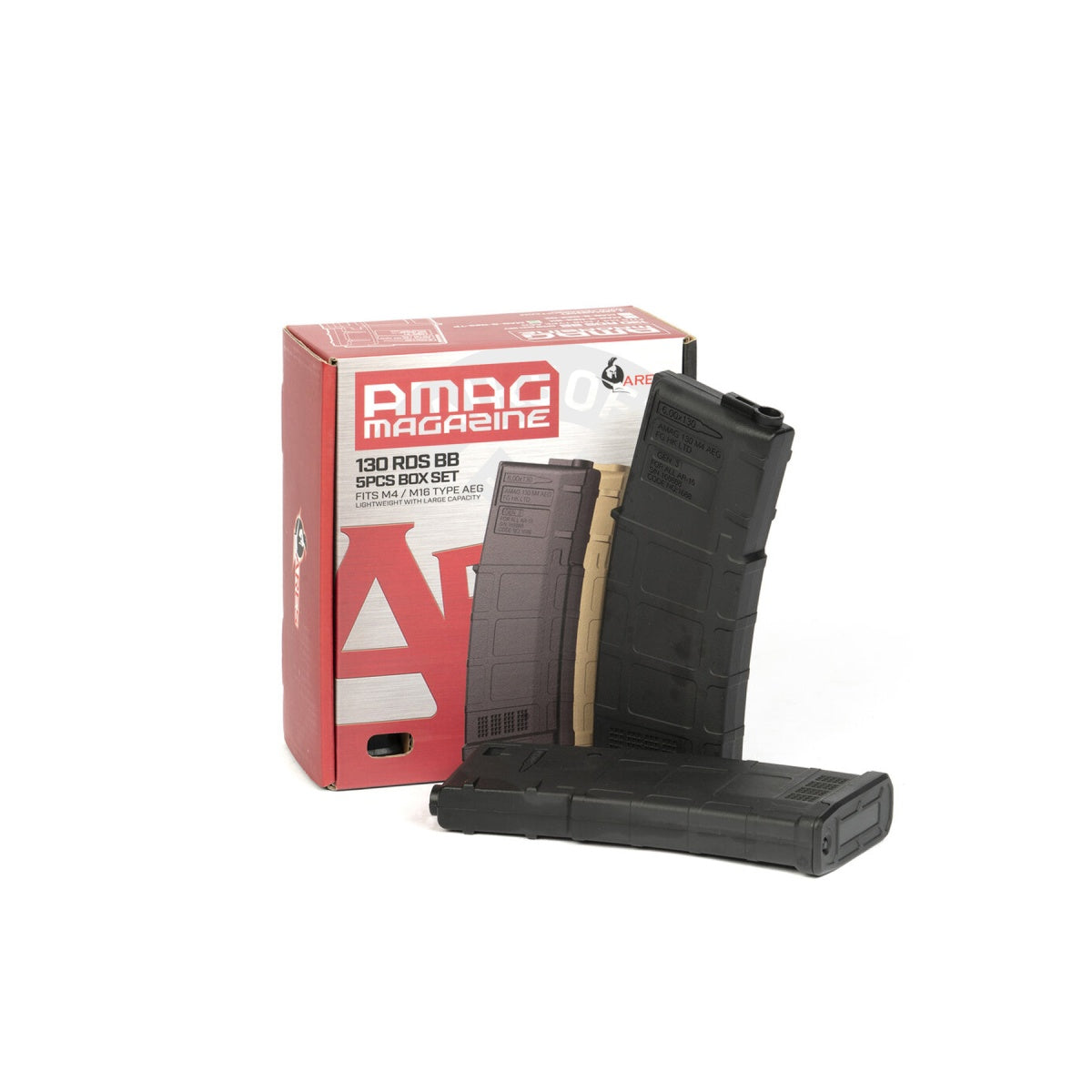 Ares M4 AMAG 130rd 5 AEG Magazine Box Set - BLACK
