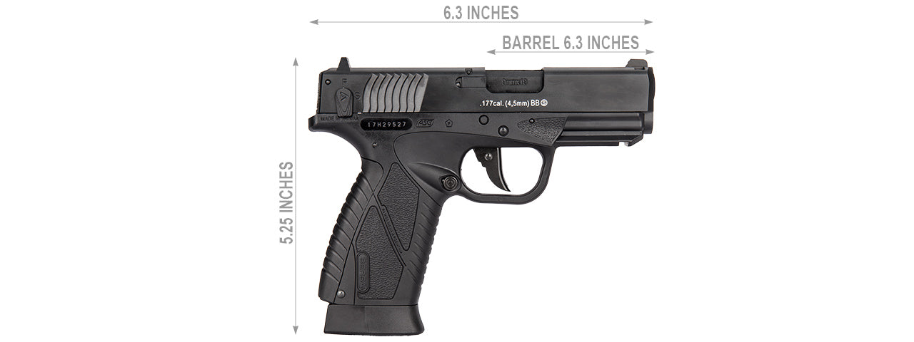 ASG-17301 BERSA BP9CC CO2 BLOWBACK AIR PISTOL (BLACK)