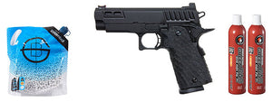 Army Armament R607 Hi-Capa Gas Blowback Airsoft Pistol - Green Gas Combo - (Black)
