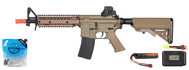 Double Bell Mk18 7.5 Aeg Full Metal Airsoft Rifle - Battery/Adapter/Charger Combo - (Tan)