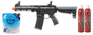 Golden Eagle Compact BD Style 7 inch M-LOK M4 GBB Airsoft Rifle - Green Gas Combo - (Black)