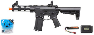 Golden Eagle Combat AR 7'' Aeg Airsoft Rifle - Battery/Charger Combo - (Black)