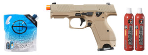 Kizuna Works KW-15k Gas Blowback Airsoft Pistol - Green Gas Combo - (Metal/Cerakote FDE)