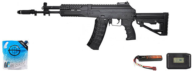 LCT Airsoft LCK12 Tactical AK-12 Assault Airsoft AEG Rifle - Battery/Charger Combo - (Black)