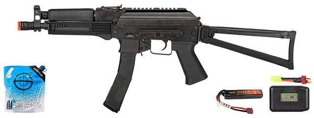 LCT Vityaz Steel PP-19-01 AEG Airsoft SMG - Battery/Adapter/Charger Combo - (Black)