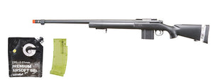 Well Airsoft M24/M28 Bolt Action Rifle W/ Fixed Stock Fluted Barrel - BB/Sniper Bundle
