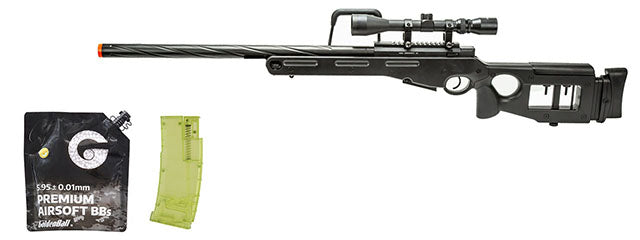 WellFire SV98 Bolt Action Airsoft Sniper Rifle w/ Scope (Gray) - BB/Sniper Bundle