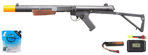 S&t Sterling Mk5 L34a1 Airsoft Aeg Submachine Gun - Battery/Adapter/Charger Combo - (Black)