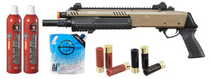 Bo Manufacture Rep Fabarm Stf12 Short 11 Pump Action Gas Shotgun - Green Gas/Shell Combo - (Flat Earth)