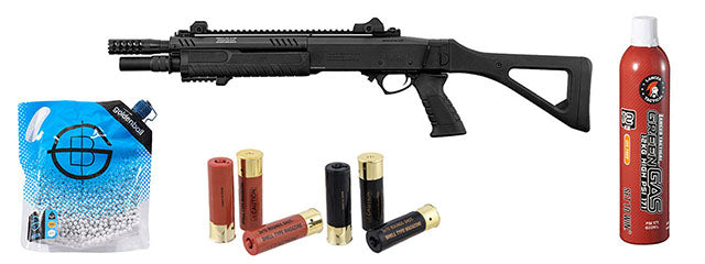 Fabarm 33 Compact Gas Pump Shotgun Replica - Green Gas/Shell Combo - (Black)