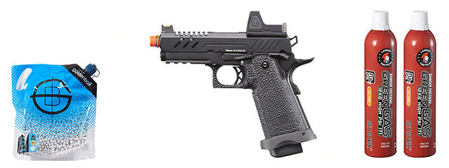 Vorsk Airsoft 3.8 Hi Capa Pro w/ Micro Dot - Green Gas Combo - (Black)