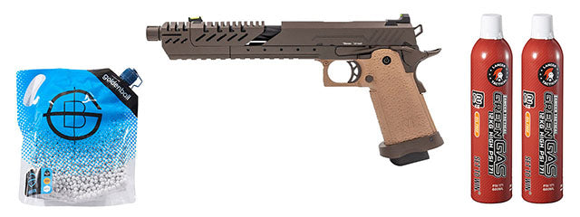 Vorsk Hi-Capa 7.0 Titan GBB Pistol - (Tan/Bronze) Green Gas Combo