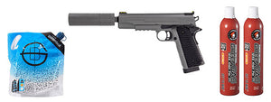 Vorsk Airsoft VX-14 GBB Pistol - (Gray) Green Gas Combo