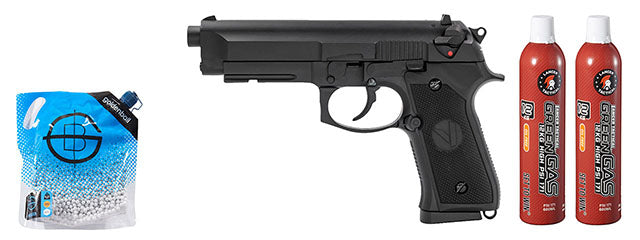 Vorsk Airsoft VM9 Osiris Gas Blowback Pistol - Green Gas Combo - (Black)