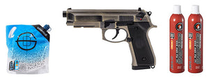 Vorsk Airsoft VM9 Osiris Gas Blowback Pistol - (Brushed Aluminum) Green Gas Combo