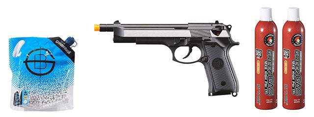 WE-Tech M92 Gas Blowback Airsoft Pistol - (2-Tone) Green Gas Combo