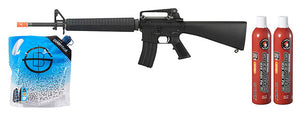 WE Tech M16A3 Open Bolt Full Metal Gas Blowback Airsoft GBBR Rifle - (Black) Green Gas Combo