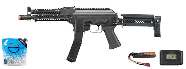 Lct ZK Series Ak Airsoft Aeg Rifle W/ Side-folding Z Series Stock And Handguard - Battery/Charger Combo - (Black)