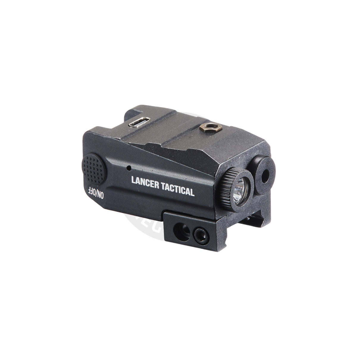 Lancer Tactical Low Profile Picatinny Flashlight w/ Laser - (Black) - GREEN