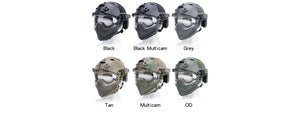 G-Force Pilot Full Face Helmet w/ Steel Mesh Face Guard (Color: Tan)