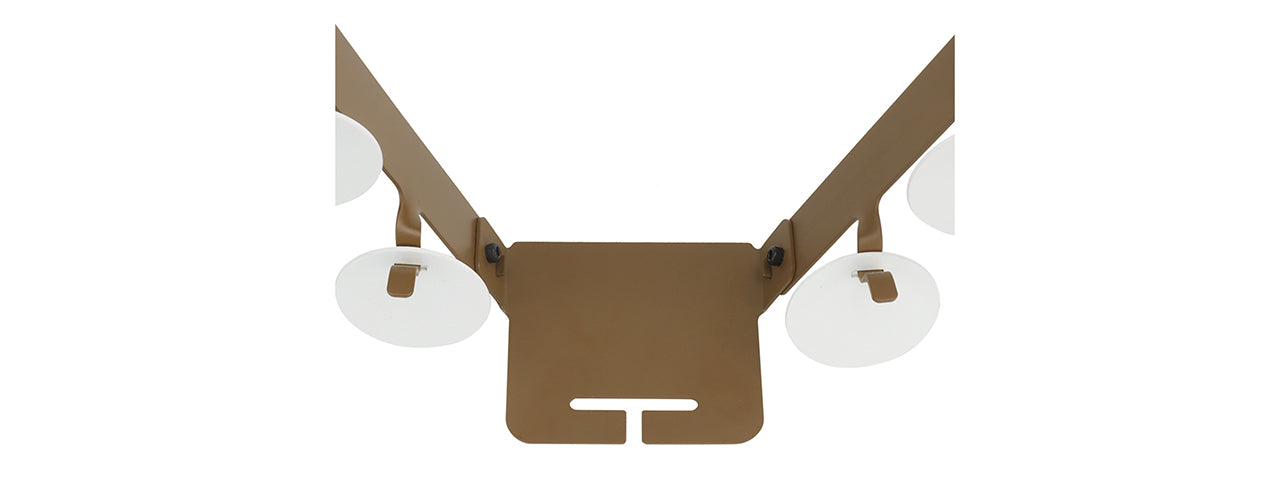 V-Shaped Target Hanging Bullseye Training Metal Shooting Target (Color: Tan)