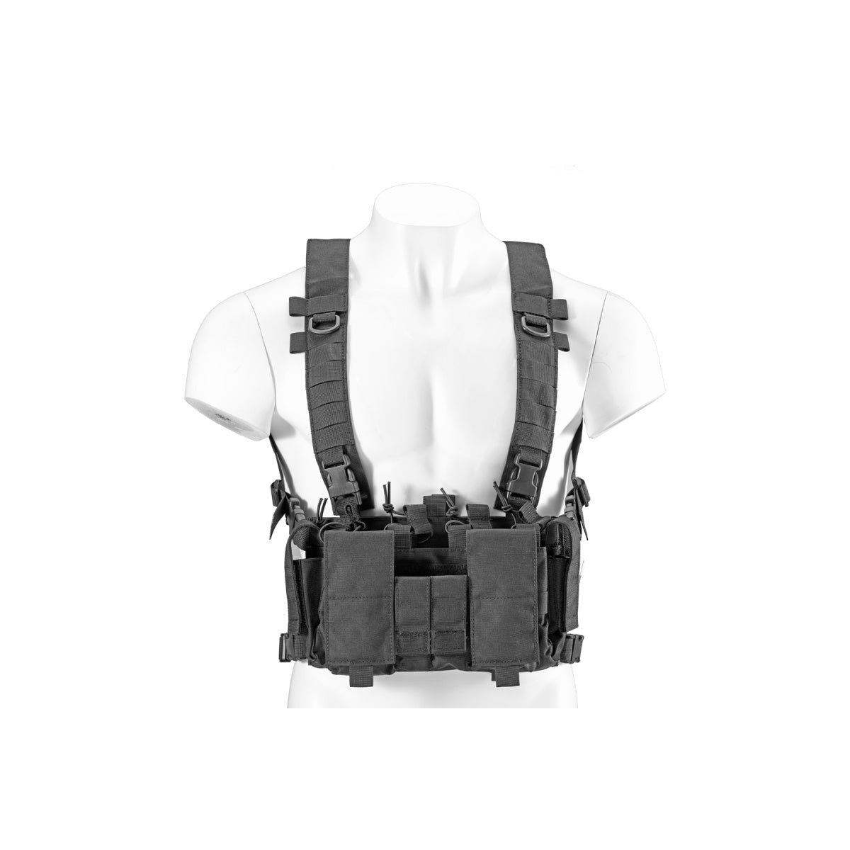 Lancer Tactical Buckle Up Lightweight Chest Rig (Color: Black)