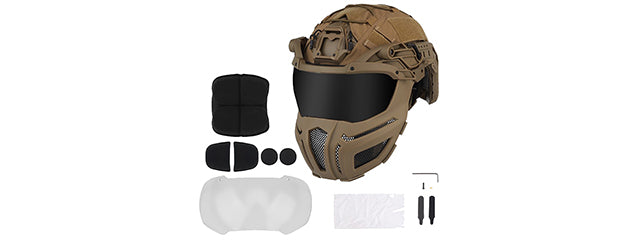 airsoft protection gear Tactical Lightweight Mesh Full Protection Face Mask & Helmet
