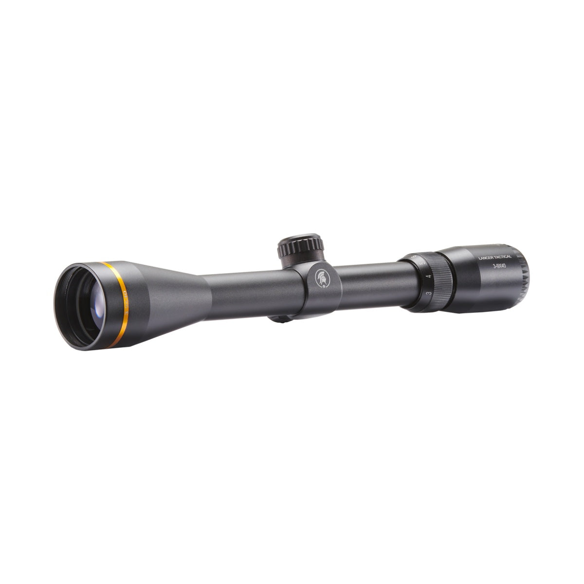 Lancer Tactical 3-9x40 Scope with Gold Ring and Mount (Color: Black)
