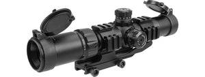 Lancer Tactical 1.5 - 4x Illuminated MIL Dot Rifle Scope Red/Green Dot