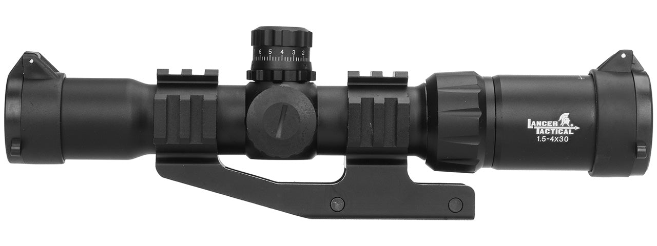Lancer Tactical 1.5 - 4x Illuminated MIL Dot Rifle Scope Red/Green Dot