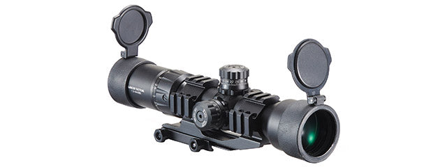 Lancer Tactical Airsoft 1.5-5x40 Tri-Illuminated Mil-Dot Rifle Scope
